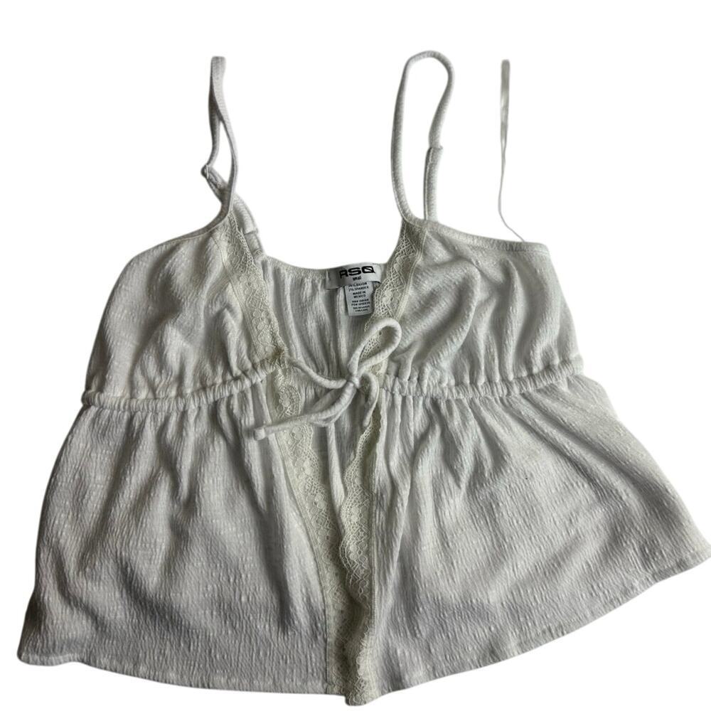 RSQ Womens white top , sleeveless size small made in Mexico